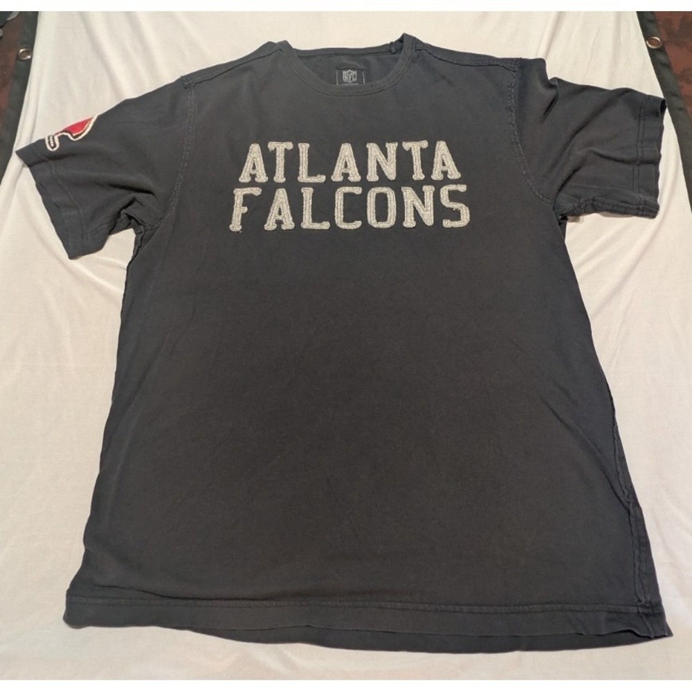 NFL Vintage Reebok Atlanta Falcons T-Shirt Mens Large Faded Black Distressed